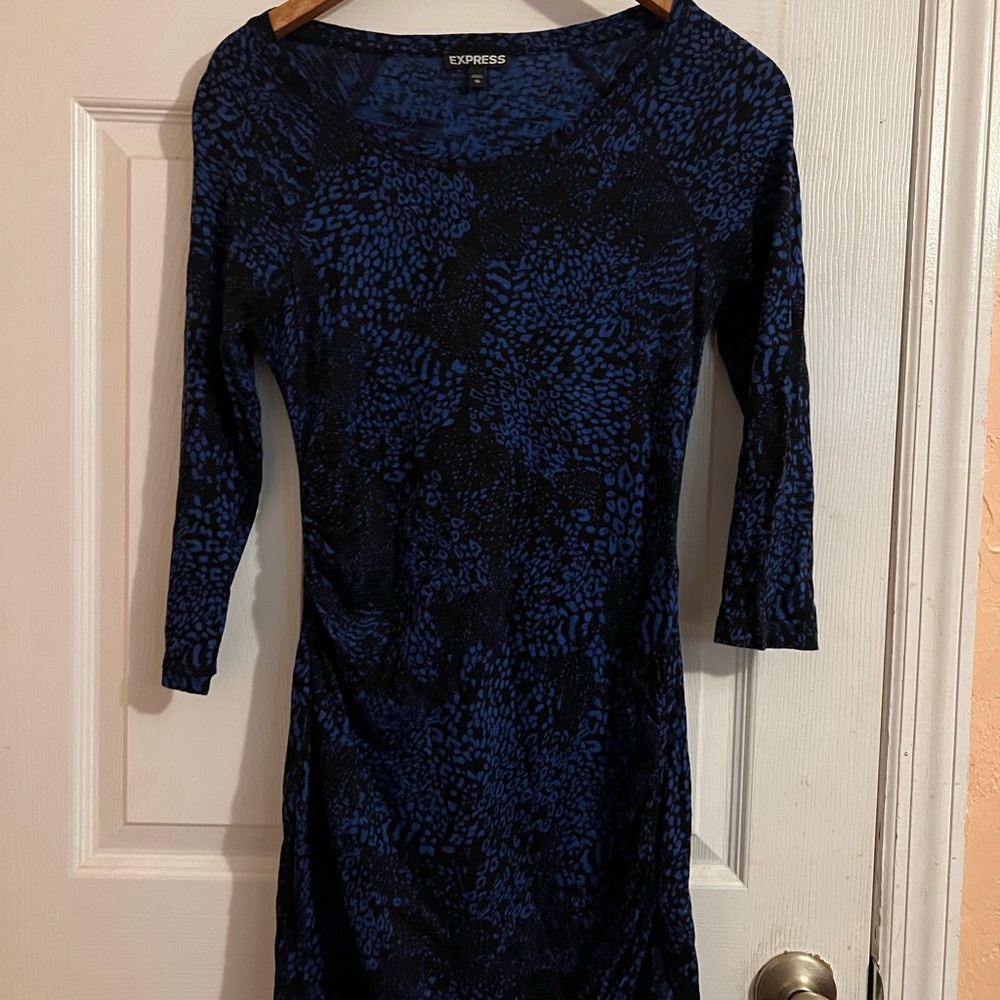 Express Blue Cheetah Print Dress